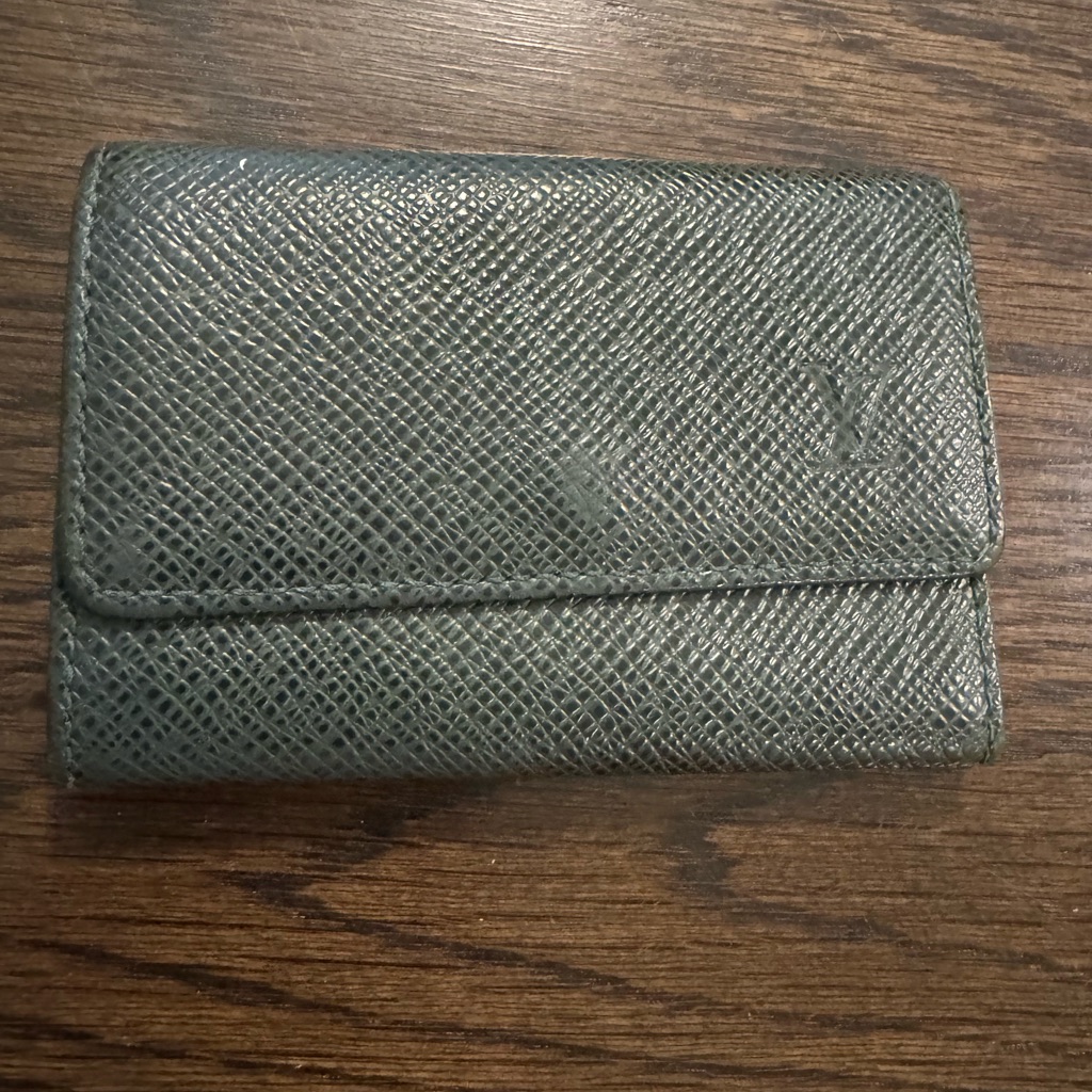 Louis Vuitton Textured Dark Green Key  Card Holder